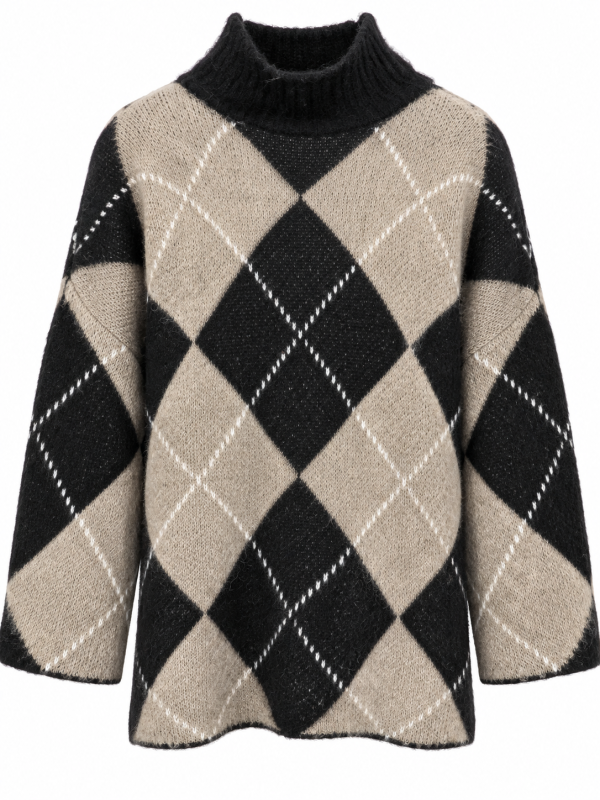 Tunika check svart/beige