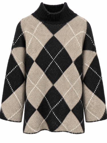 Tunika check svart/beige