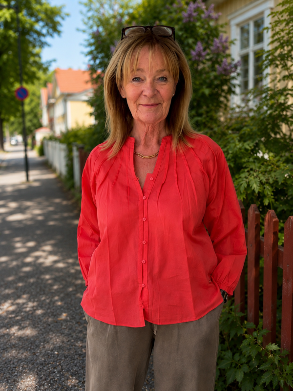 Blus korallröd valesca