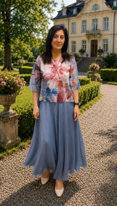 Blus mönstrad blommig