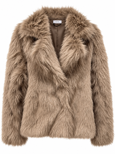Jacka fuskpäls taupe