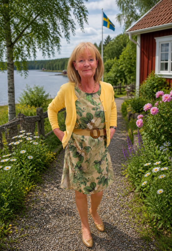 Klänning mönstrad grön