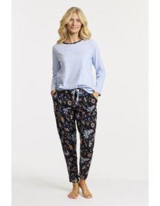 Pyjamas blå/svart mönstrad