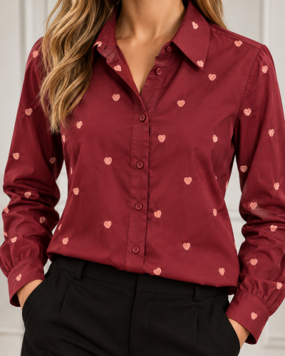 Blus prune/hjärta