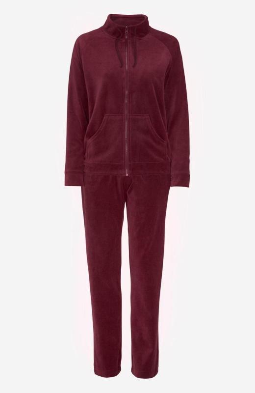 Velour dress vinröd