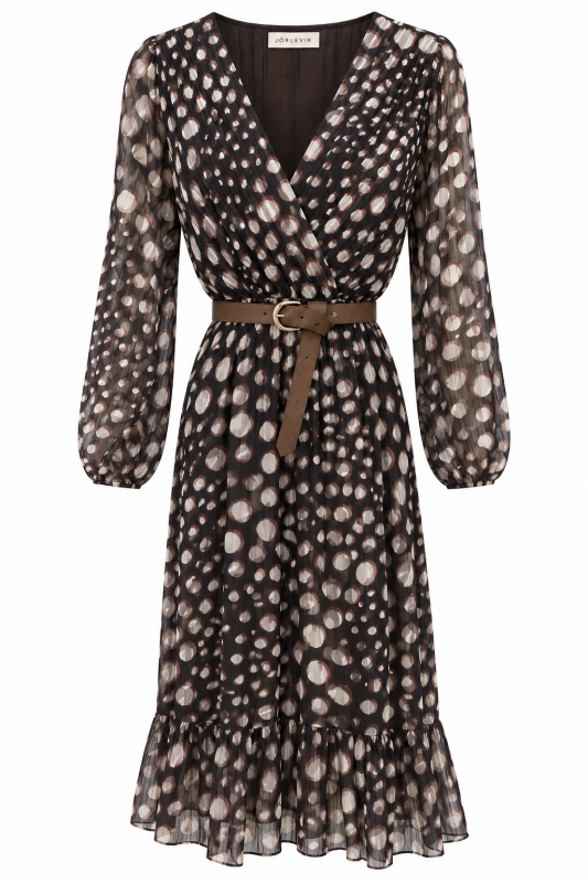 Klänning brun dots