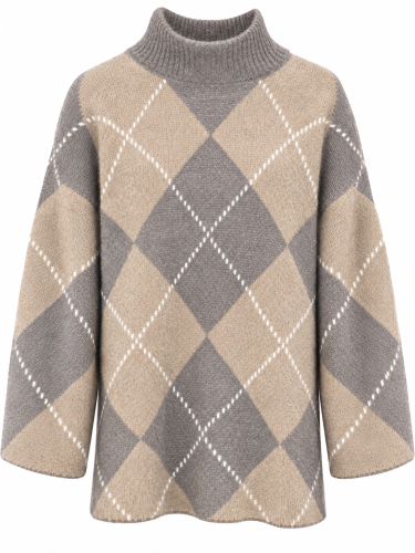 Tunika check beige/taupe