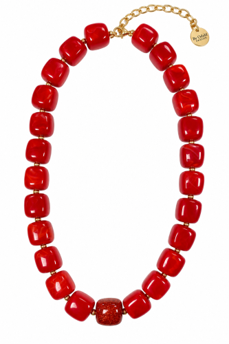 Halsband marmor röd