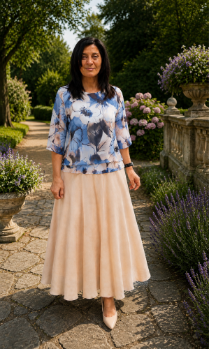 Blus blå blommig