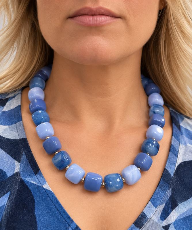 Halsband mix blå