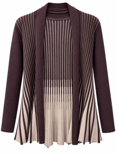 Kofta plisse brun-beige