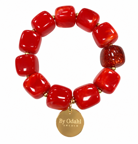 Armband marmor röd