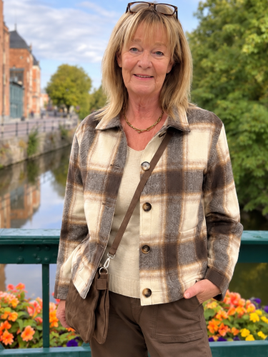 Jacka brun rutig