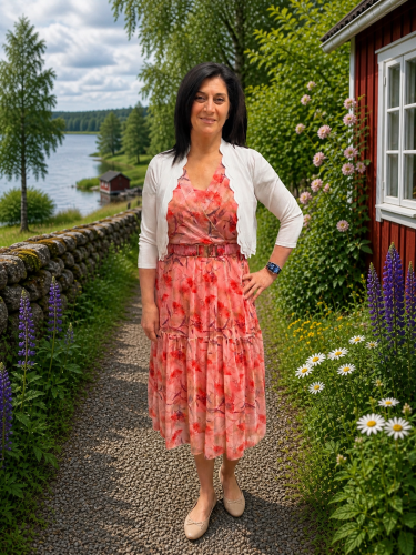 Klänning korall/rosa