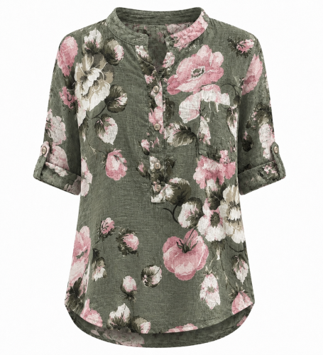 Blus grön blommig Annie
