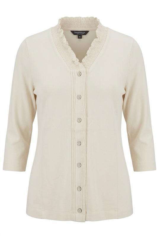 Blus ljusbeige trikå
