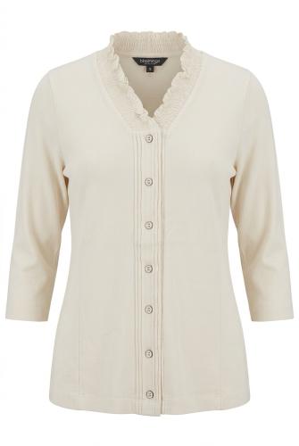 Blus ljusbeige trikå
