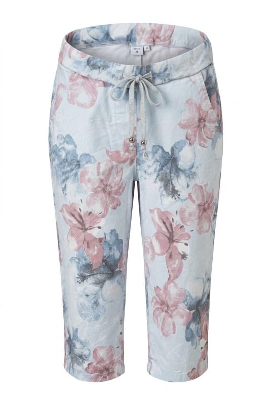 Shorts/capri ljusblå print
