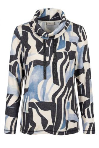 Polojumper blå mönst.