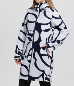 Jacka vit/marin mönstrad