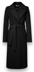 Lång ullkappa svart wanda