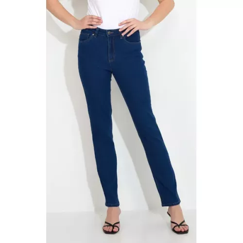 Jeans blå kort benlängd