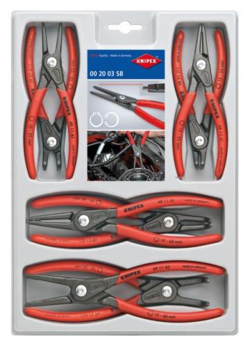 Knipex 00 20 04 SB Låsringstångsats raka/vinklade 8st
