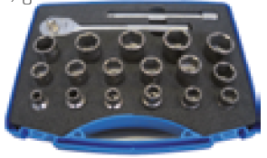 Rostfri hylsnyckelsats 3/8" 8-24mm 20delar