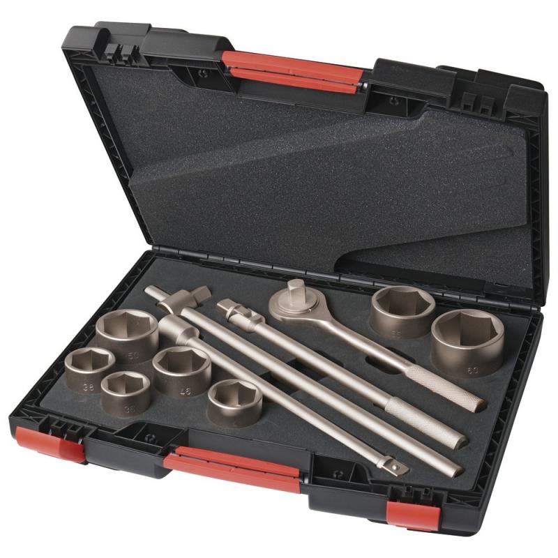 A-MAG Rostfri hylsnyckelsats 3/4" 36-60mm 12delar