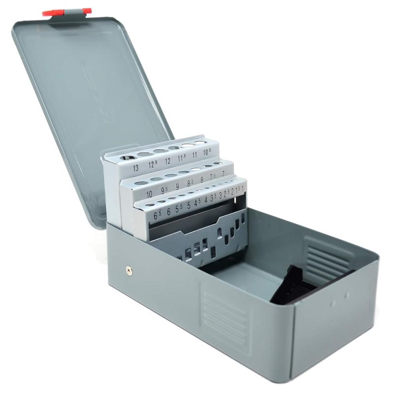 Borrkassett 1-13 x 0,5mm TOM (grå)