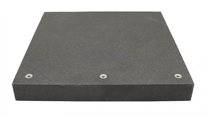 Planskiva granit DIN 876/0 med 3xM8 gänghål (400x400x50mm)