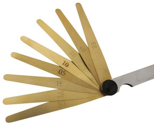 Bladmått/slitsmått 100mm 0.05-0.50mm 8st mässing