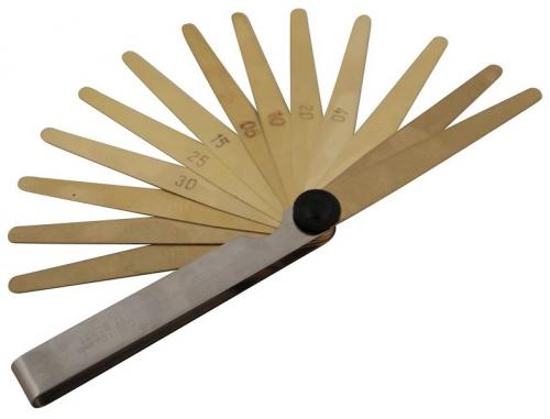 Bladmått/slitsmått 100mm 0.05-1.00mm 13st mässing