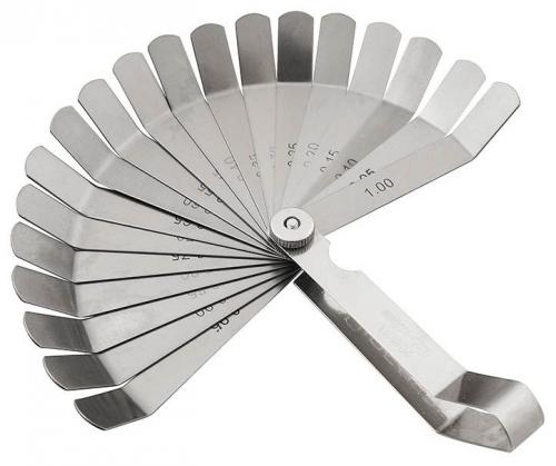 Bladmått/slitsmått 100mm 0.05-1.00mm 20st 45°