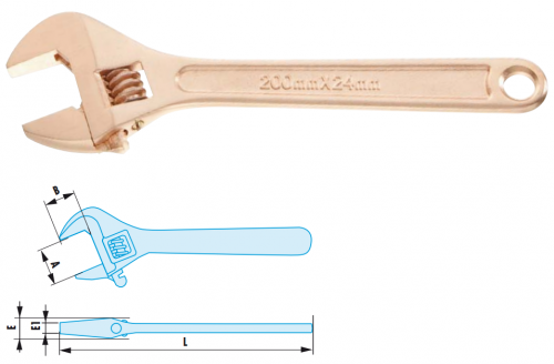 Facom gnistfri skiftnyckel 18-55mm