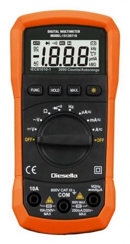Digitala multimeter AC/DC 600V/10A