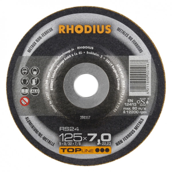 Rhodius RS24 125x7.0 slipskivor aluminium (25-pack)
