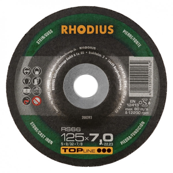 Rhodius RS66 Slipskivor för sten, titan, grågjutet (25-pack)