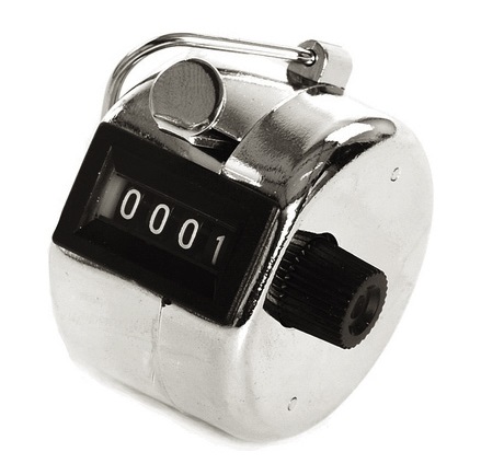 Mekanisk handräknare 4-siffrigt räkneverk