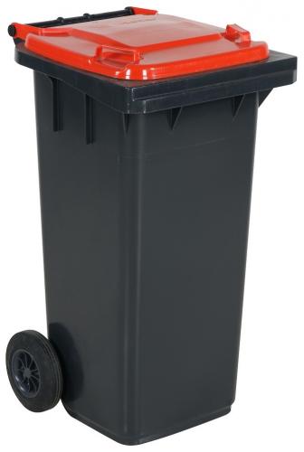 Avfallskärl 120l, rött lock