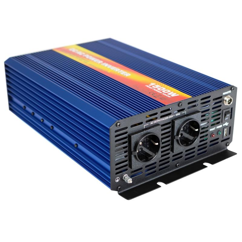 GVP inverter/omformare 12V till 230V 1500W Pure sinus