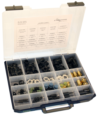 Sortimentlåda Raufoss ABC-kopplingar (57 delar)