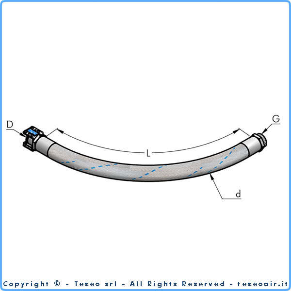 Teseo HBS32 Slang till utv g1 1/4''BSP L=1m