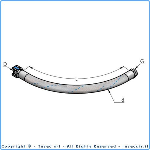Teseo HBS32 Slang till utv g1 1/4''BSP L=1m