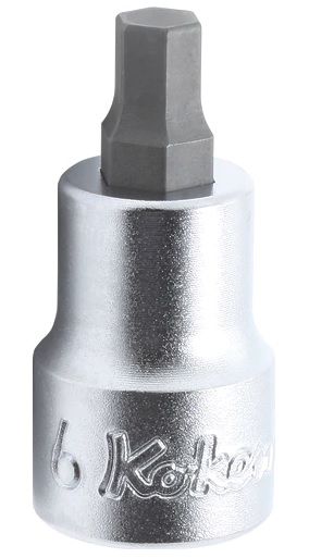 Koken 9mm Hex Bit Socket - 3/8" Square Drive, 62mm Long (Made In Japan)