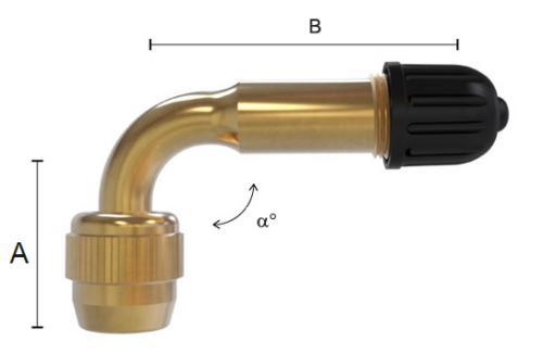 Ventilförlängare 0352 metall 90°