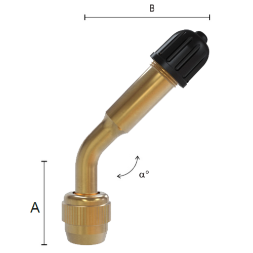 Ventilförlängare 0251 metall 135°