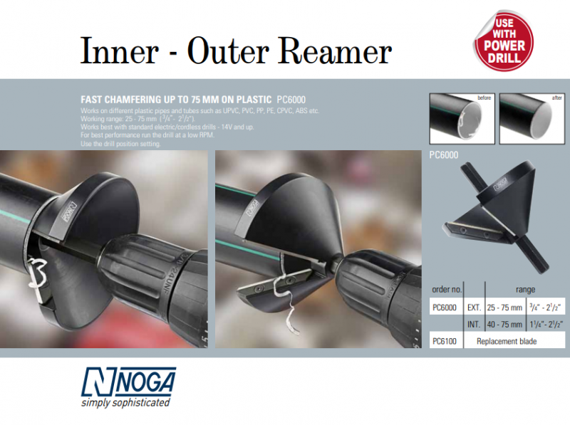 NOGA PC6000 avgradare för rör (in- & utvändig)