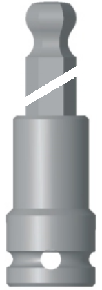 1/4" krafthylsa insex med kula (längd 125mm)