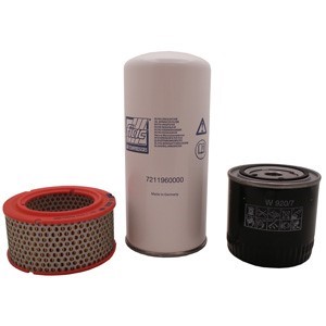 Filtersats med luftfilter, oljefilter & separatorfilter (New silver, TKS, TKID m.fl)